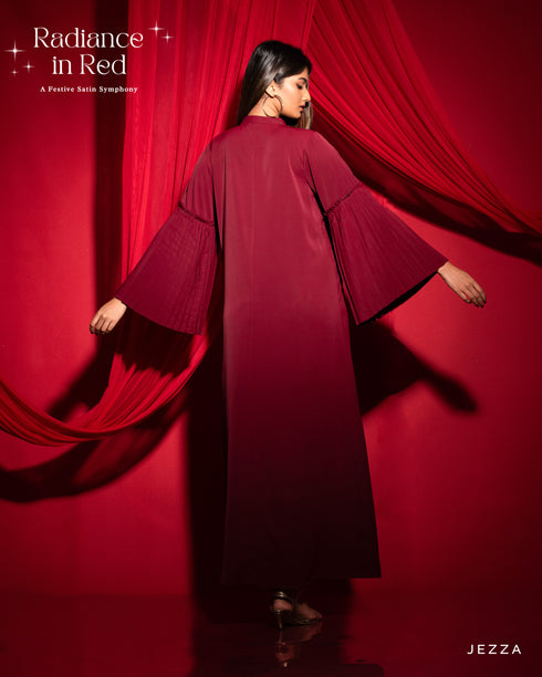 A-Line Dress with Pleated Sleeves 56584
